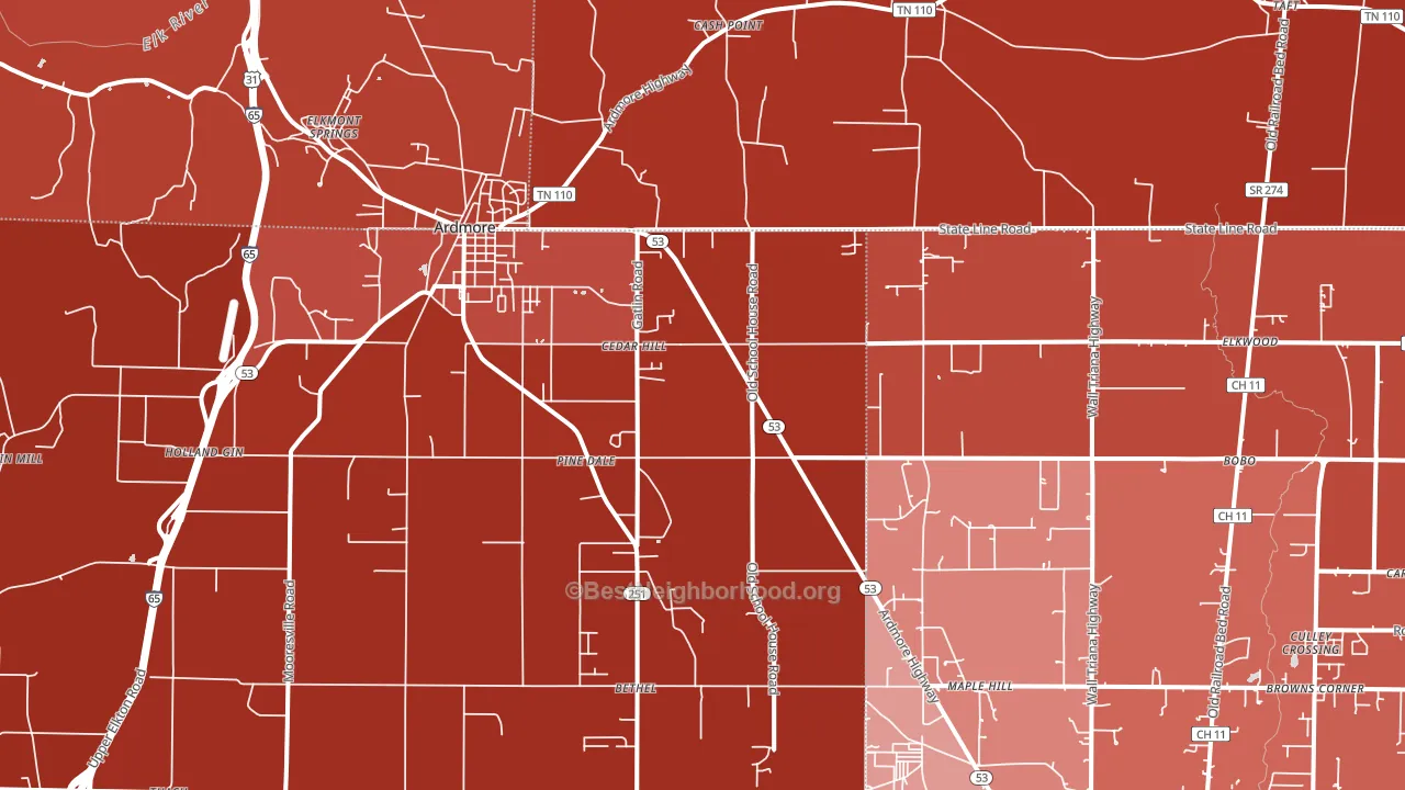 35739, AL block-group political-lean map