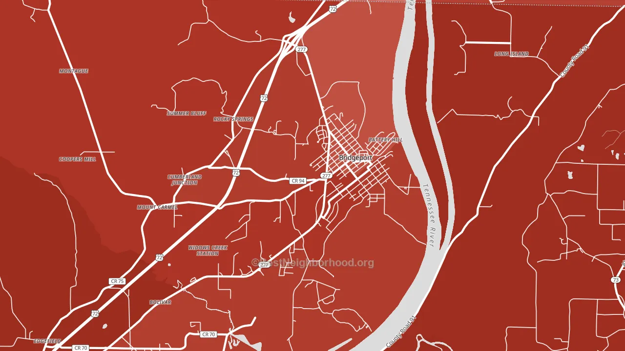 35740, AL block-group political-lean map