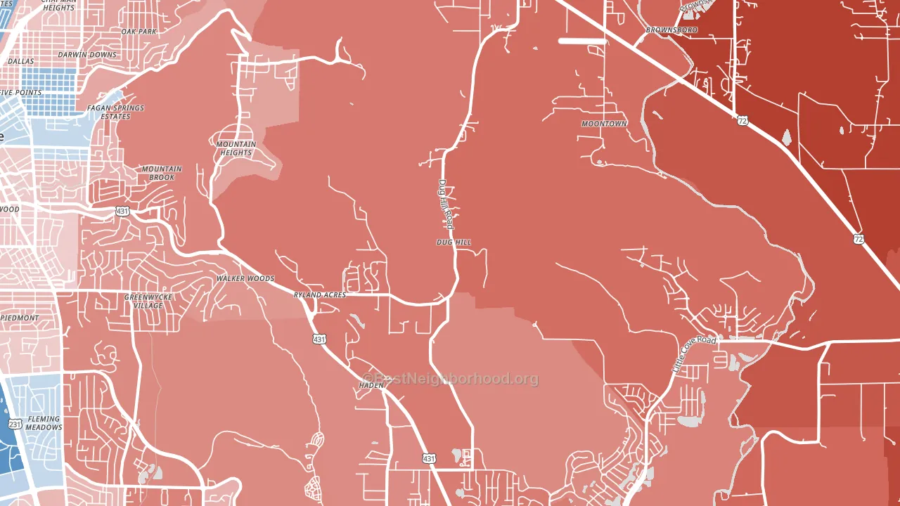 35741, AL block-group political-lean map