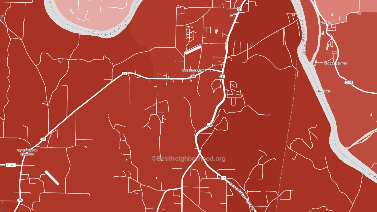 35754, AL block-group political-lean map