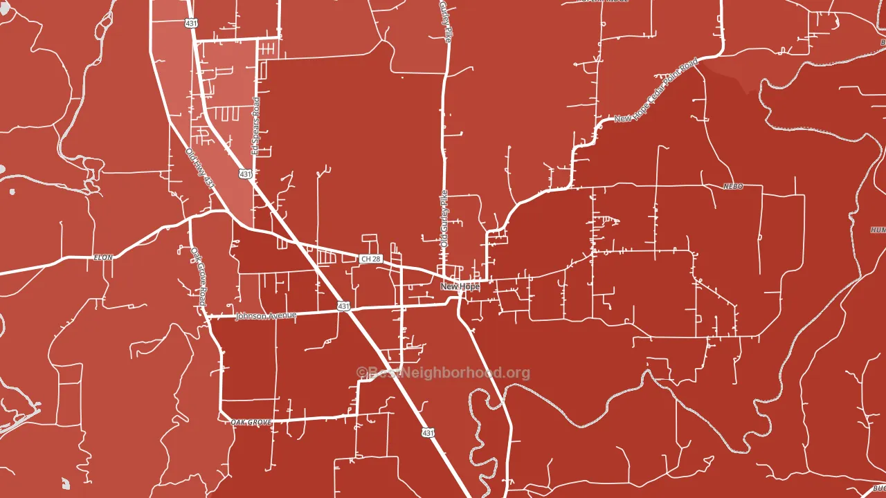 35760, AL block-group political-lean map