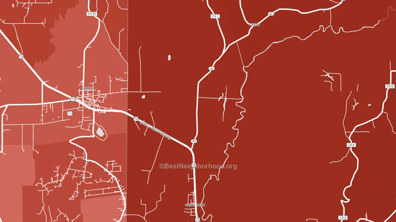 35764, AL block-group political-lean map