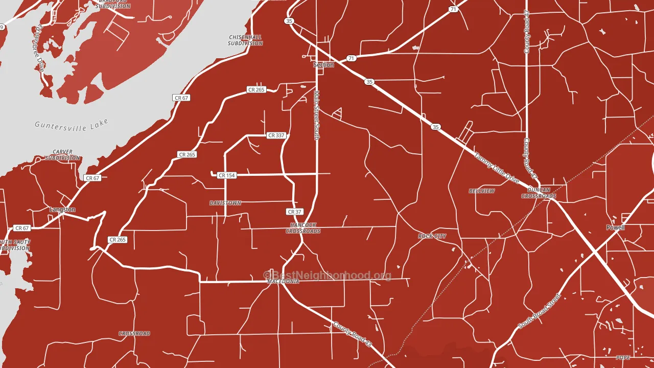 35771, AL block-group political-lean map