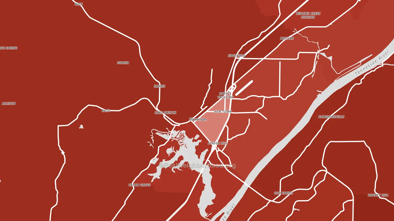 35772, AL block-group political-lean map