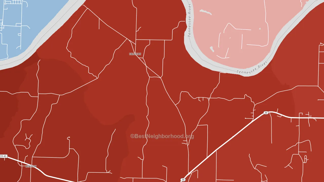35775, AL block-group political-lean map