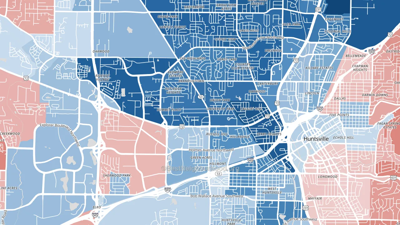 35816, AL block-group political-lean map