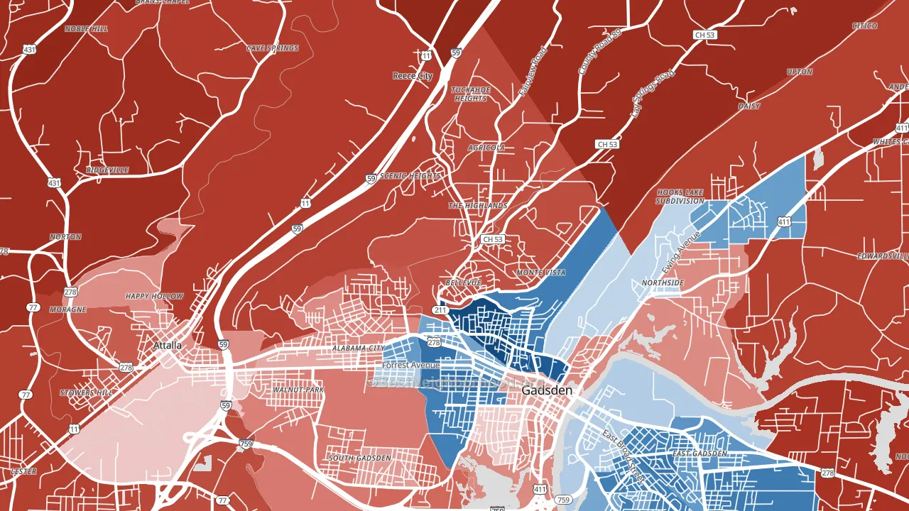 35904, AL block-group political-lean map