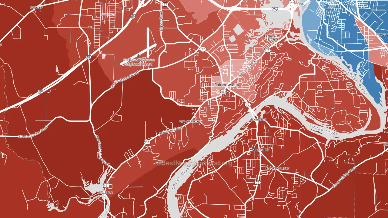 35906, AL block-group political-lean map