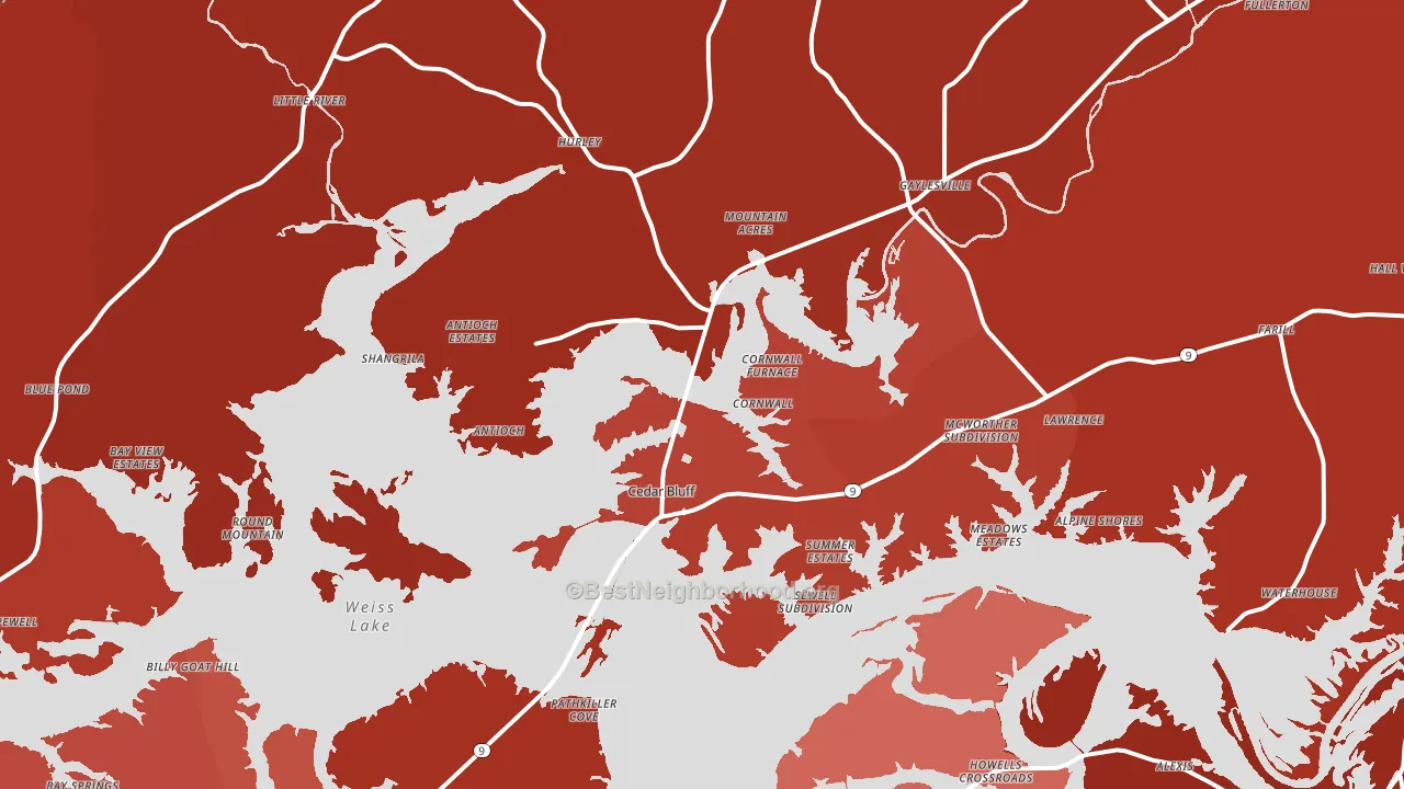 35959, AL block-group political-lean map