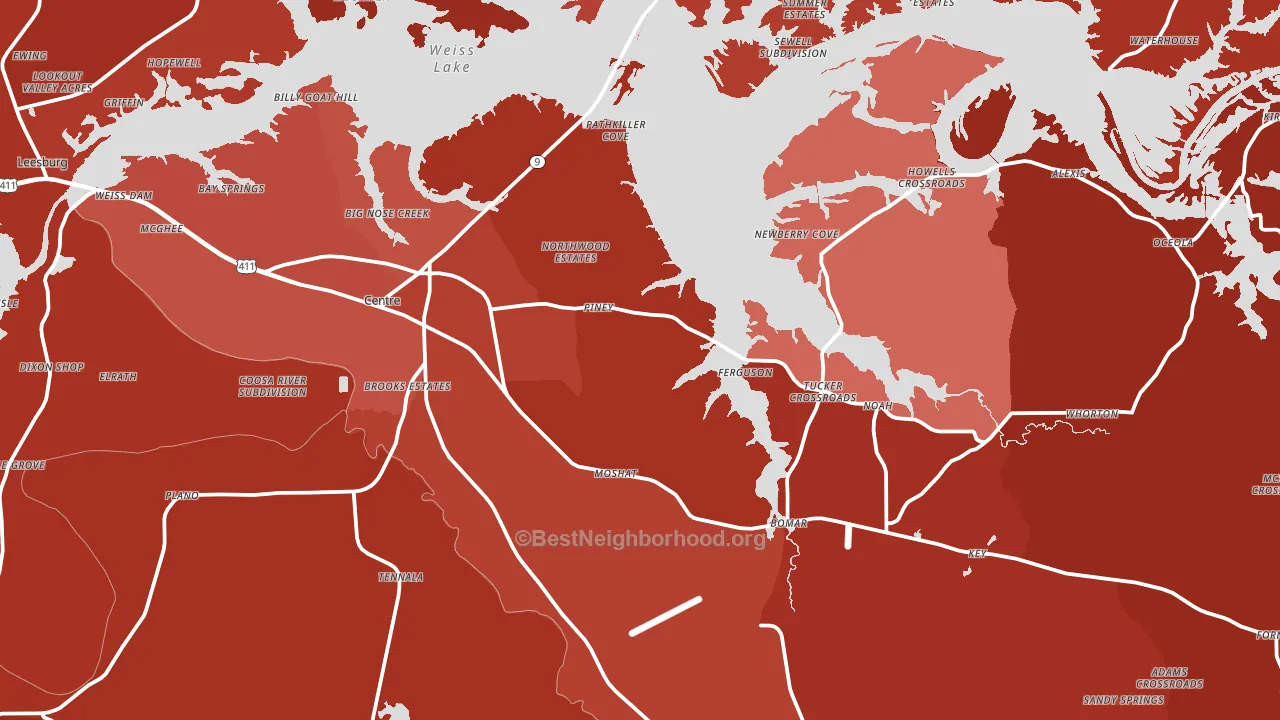 35960, AL block-group political-lean map