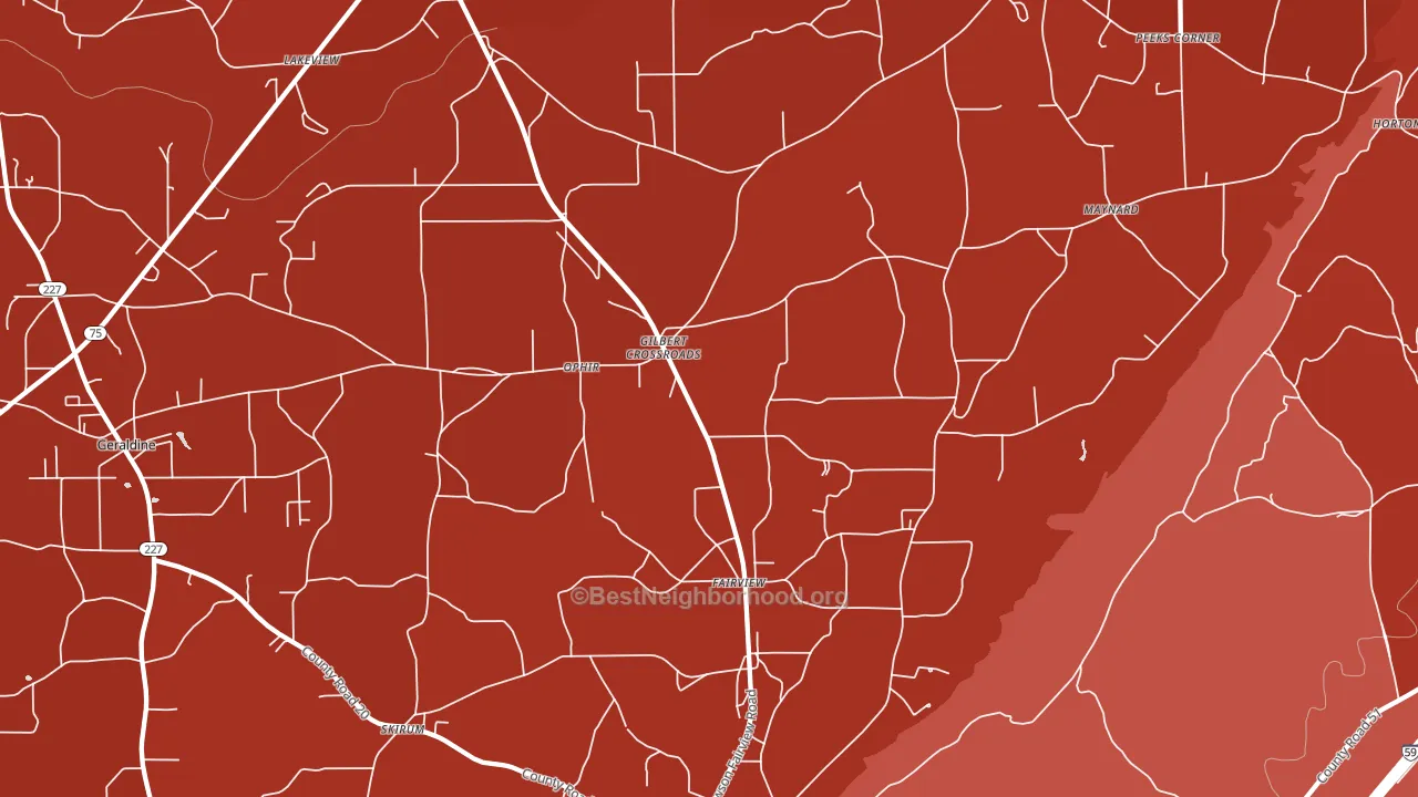 35963, AL block-group political-lean map