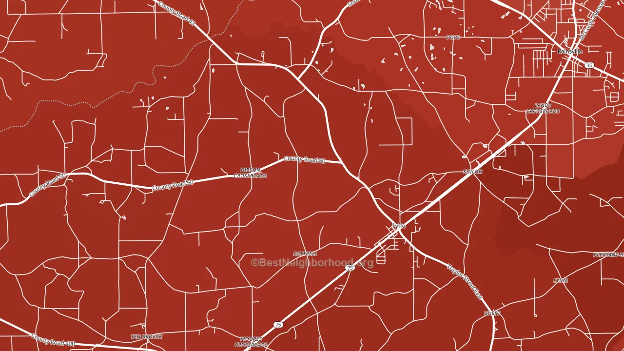 35971, AL block-group political-lean map