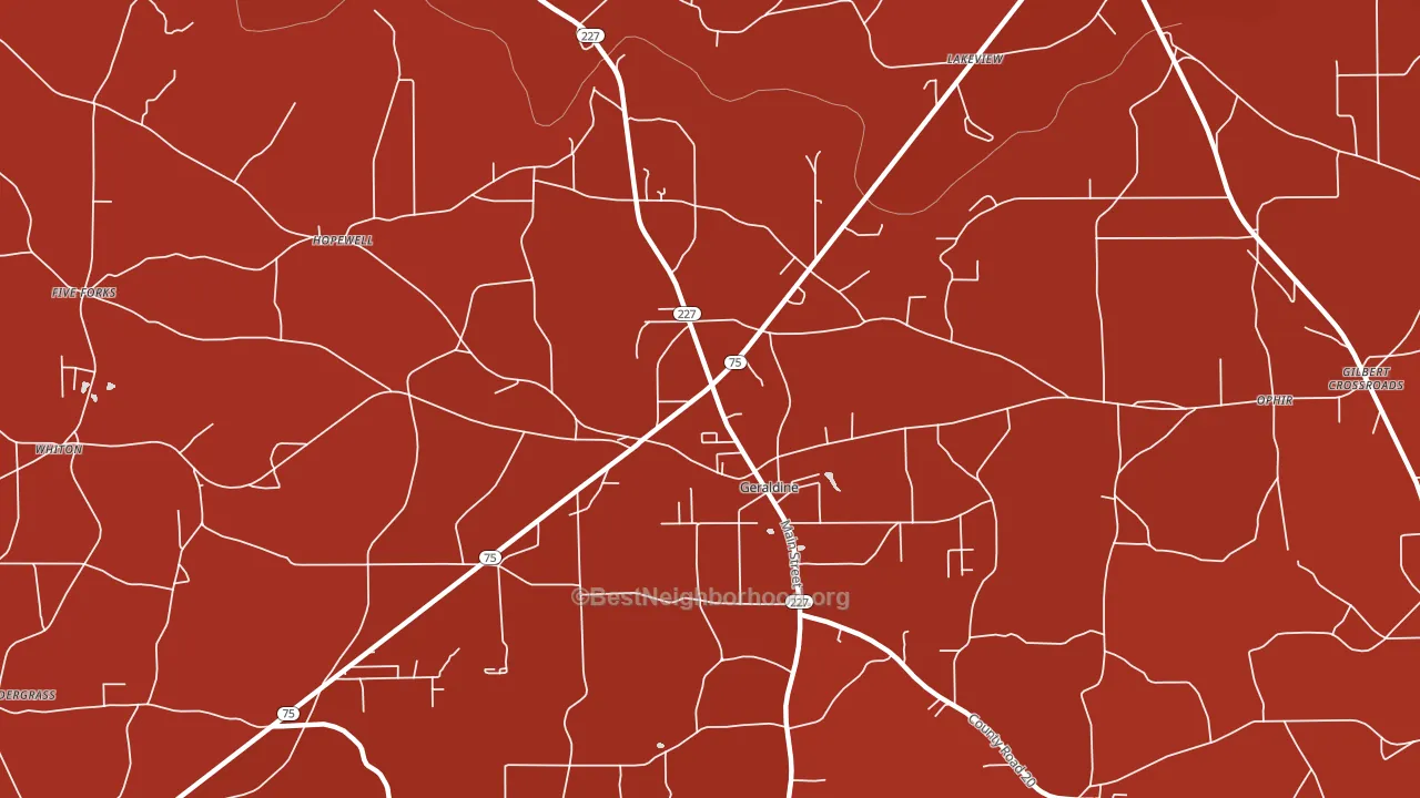 35974, AL block-group political-lean map