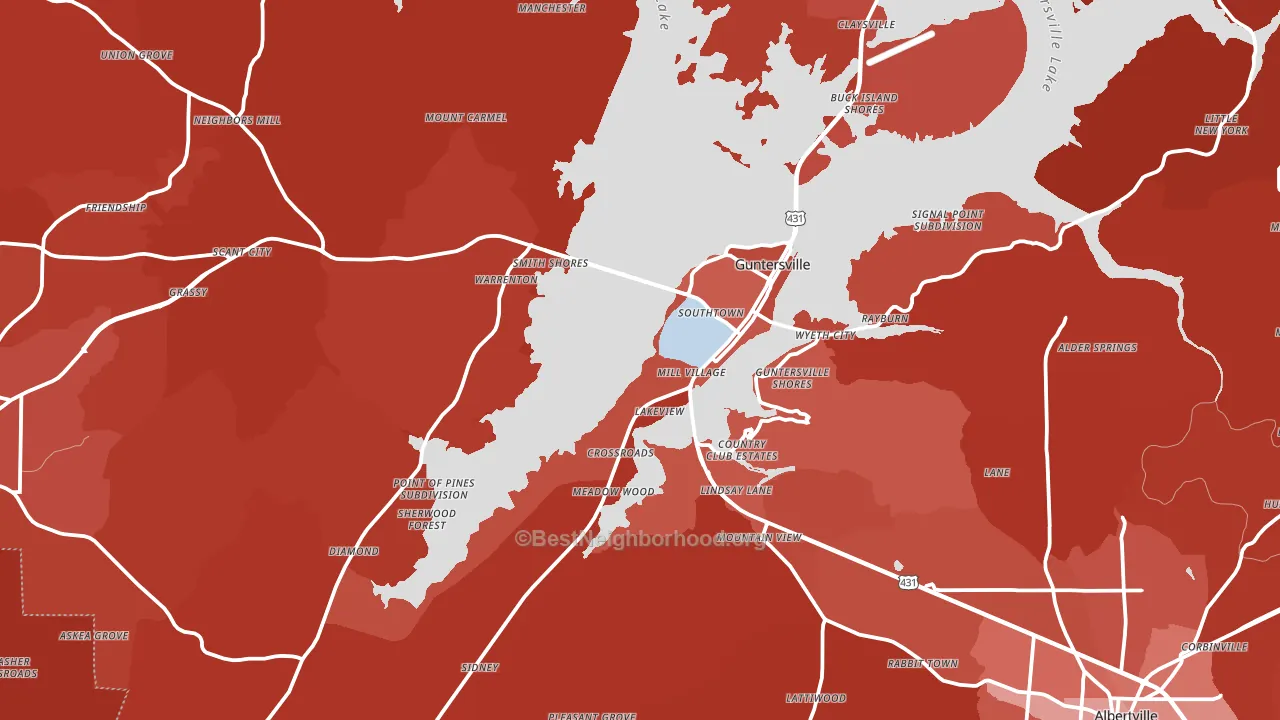 35976, AL block-group political-lean map