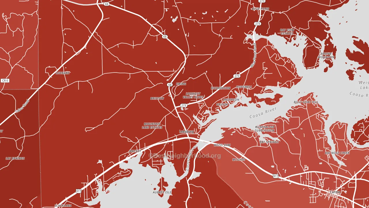 35983, AL block-group political-lean map