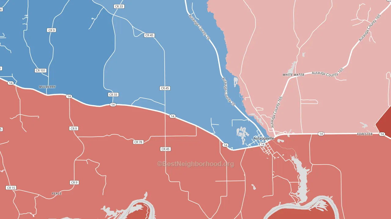 36003, AL block-group political-lean map