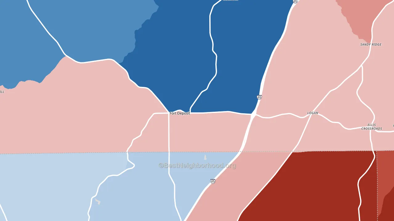 36032, AL block-group political-lean map