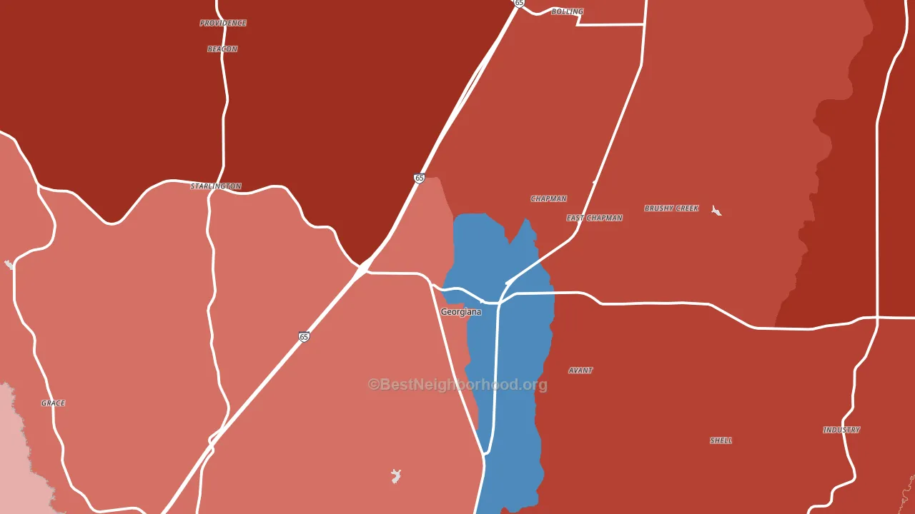 36033, AL block-group political-lean map