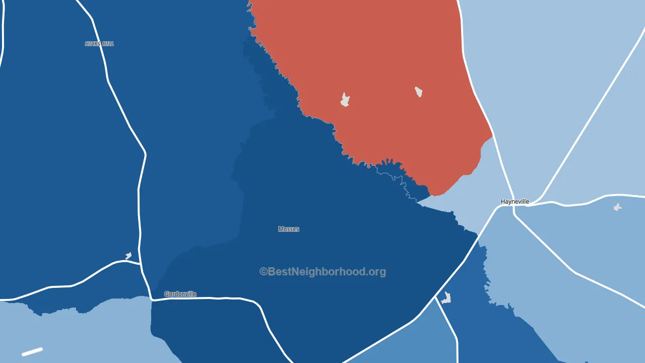 36040, AL block-group political-lean map