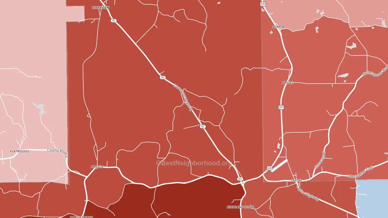 36046, AL block-group political-lean map