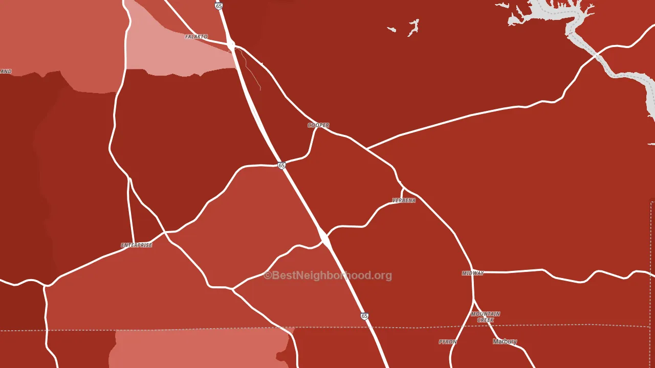 36091, AL block-group political-lean map