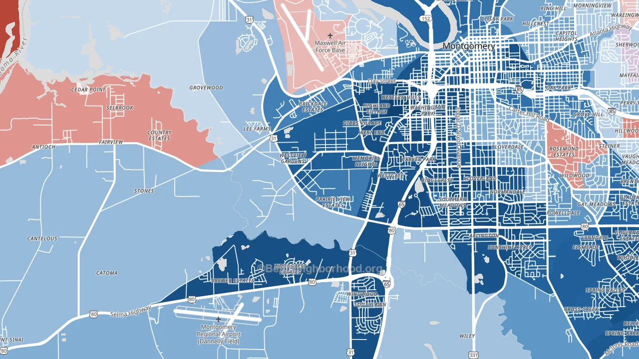36108, AL block-group political-lean map