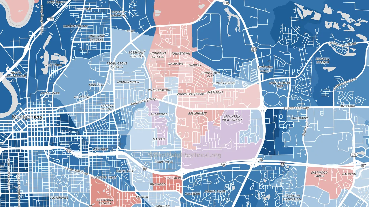 36109, AL block-group political-lean map