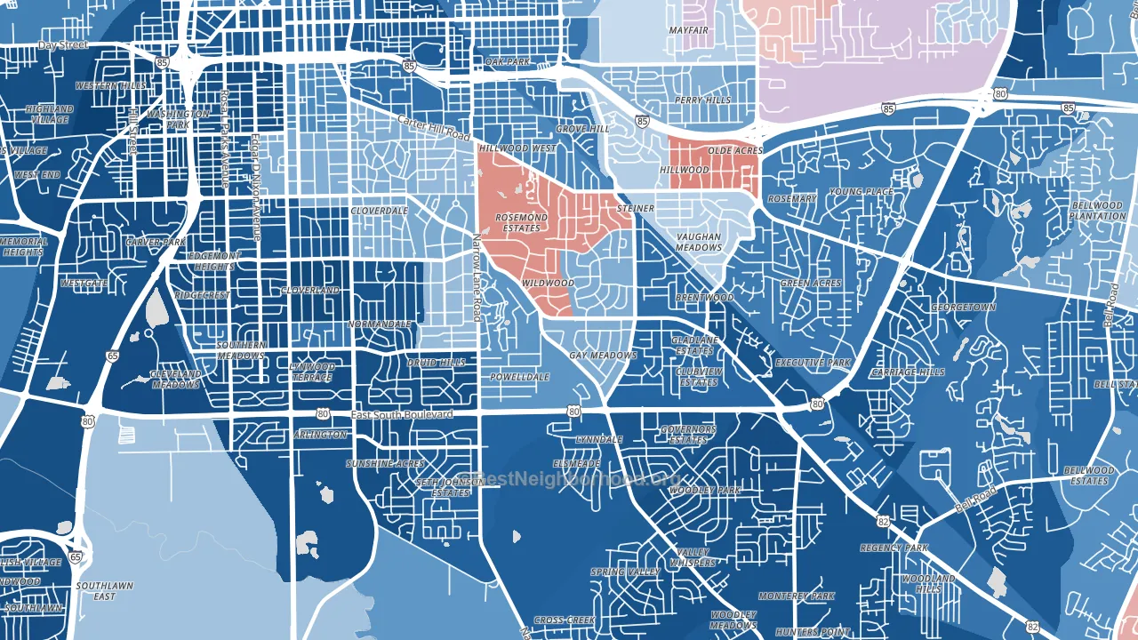 36111, AL block-group political-lean map