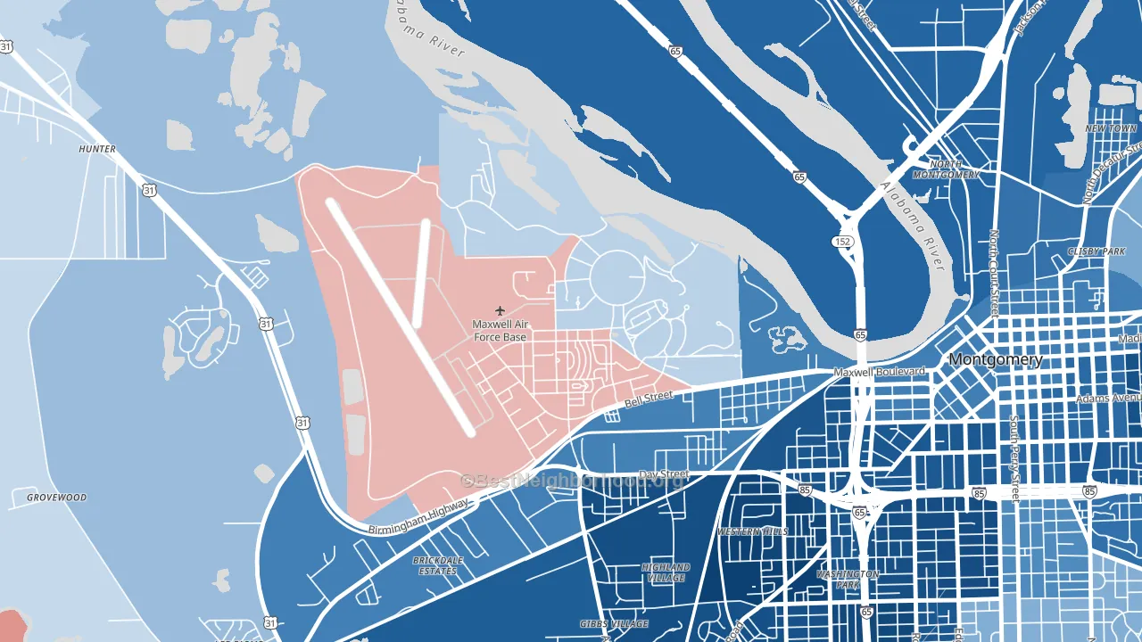 36112, AL block-group political-lean map