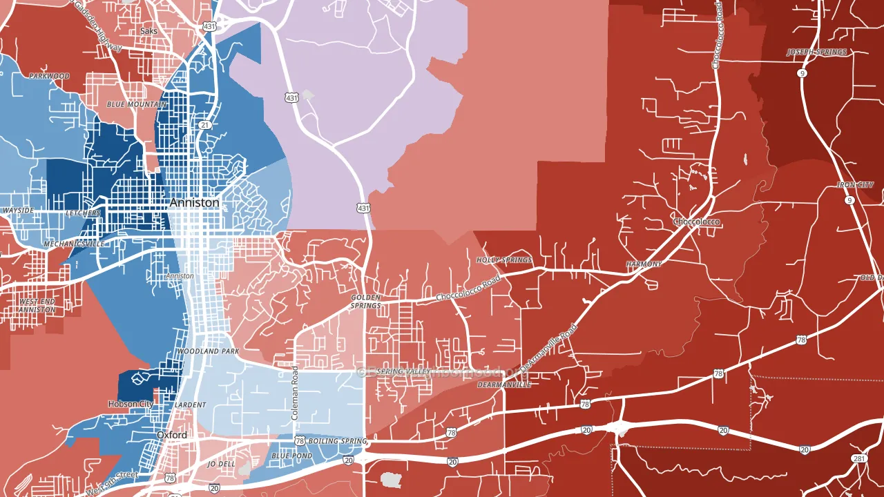 36207, AL block-group political-lean map