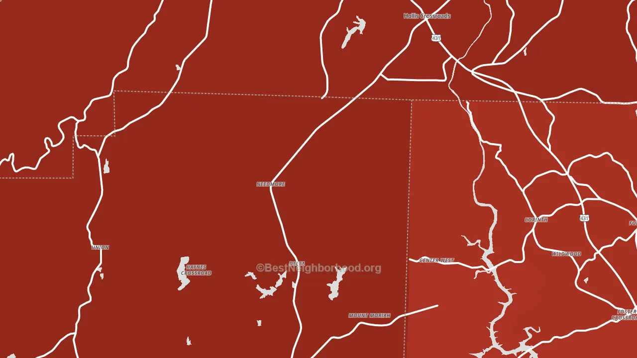 36258, AL block-group political-lean map
