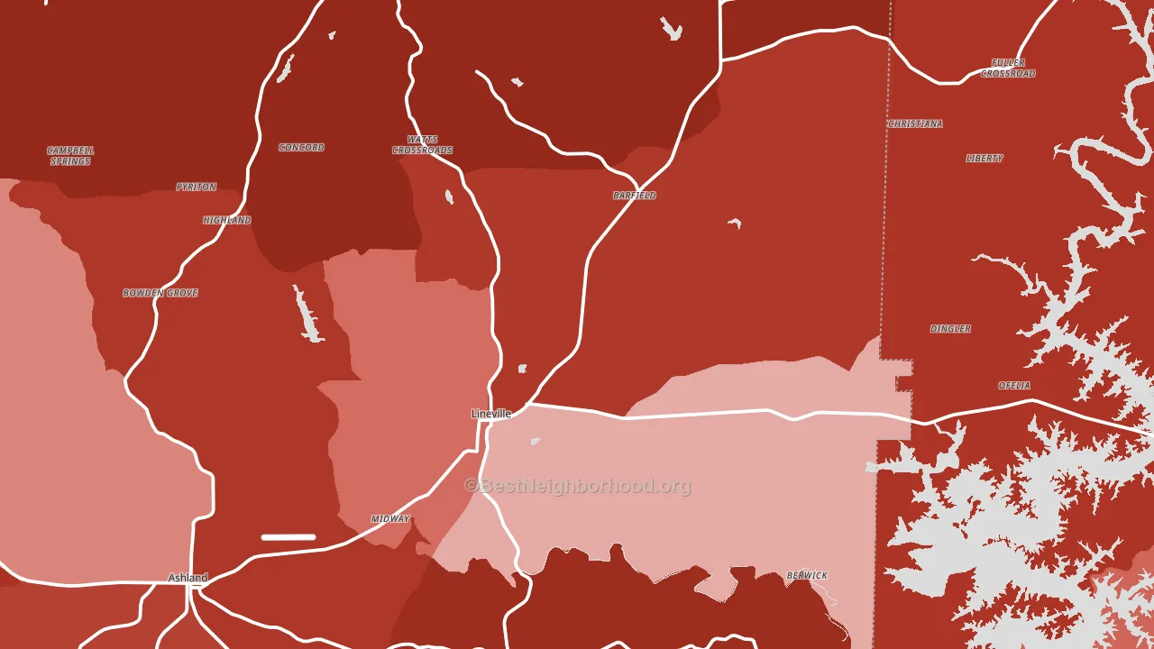 36266, AL block-group political-lean map