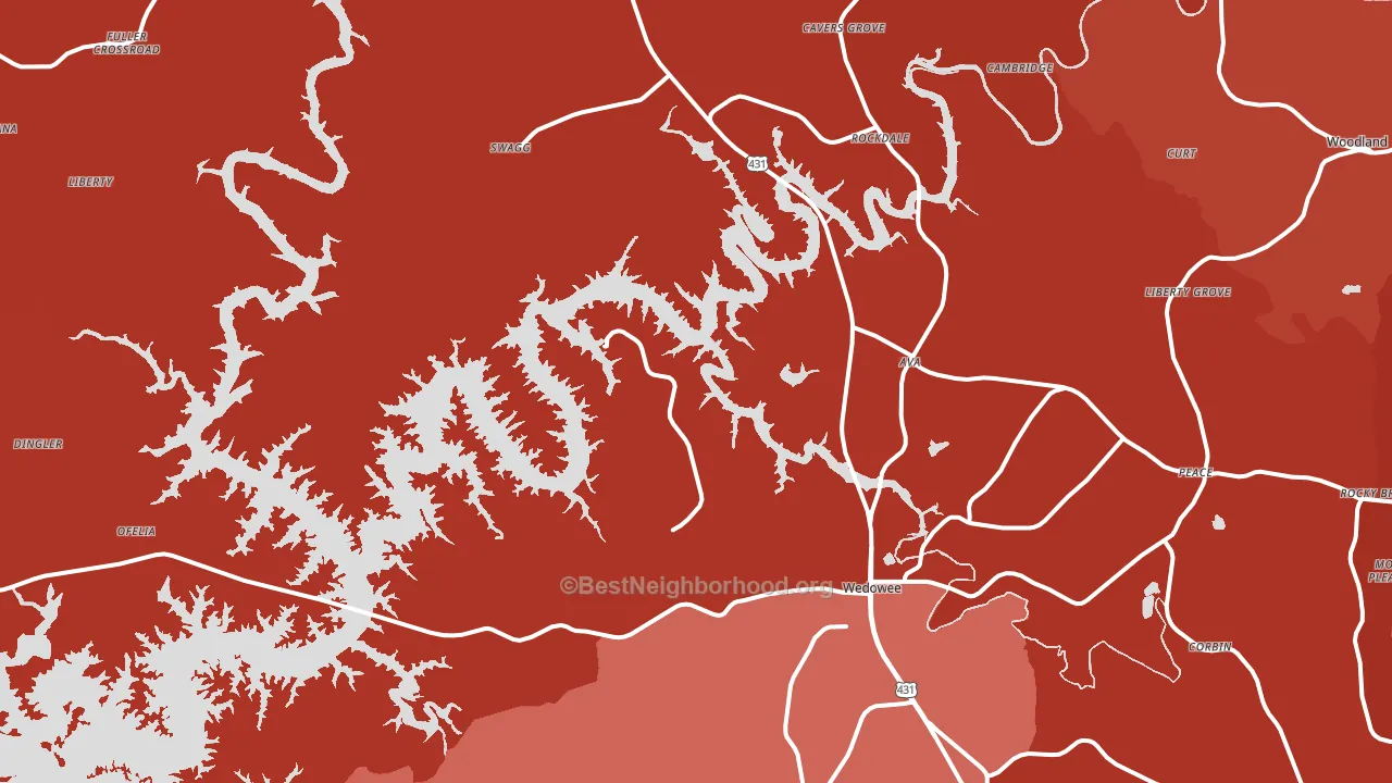 36278, AL block-group political-lean map