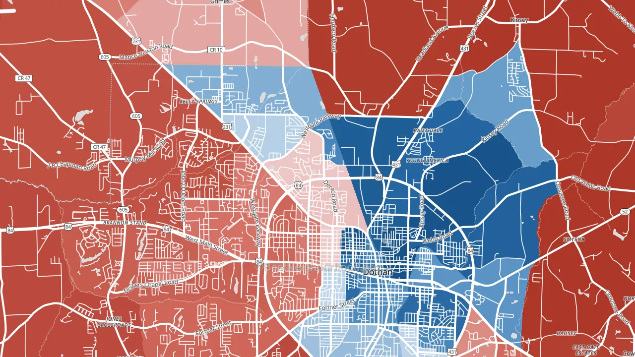 36303, AL block-group political-lean map