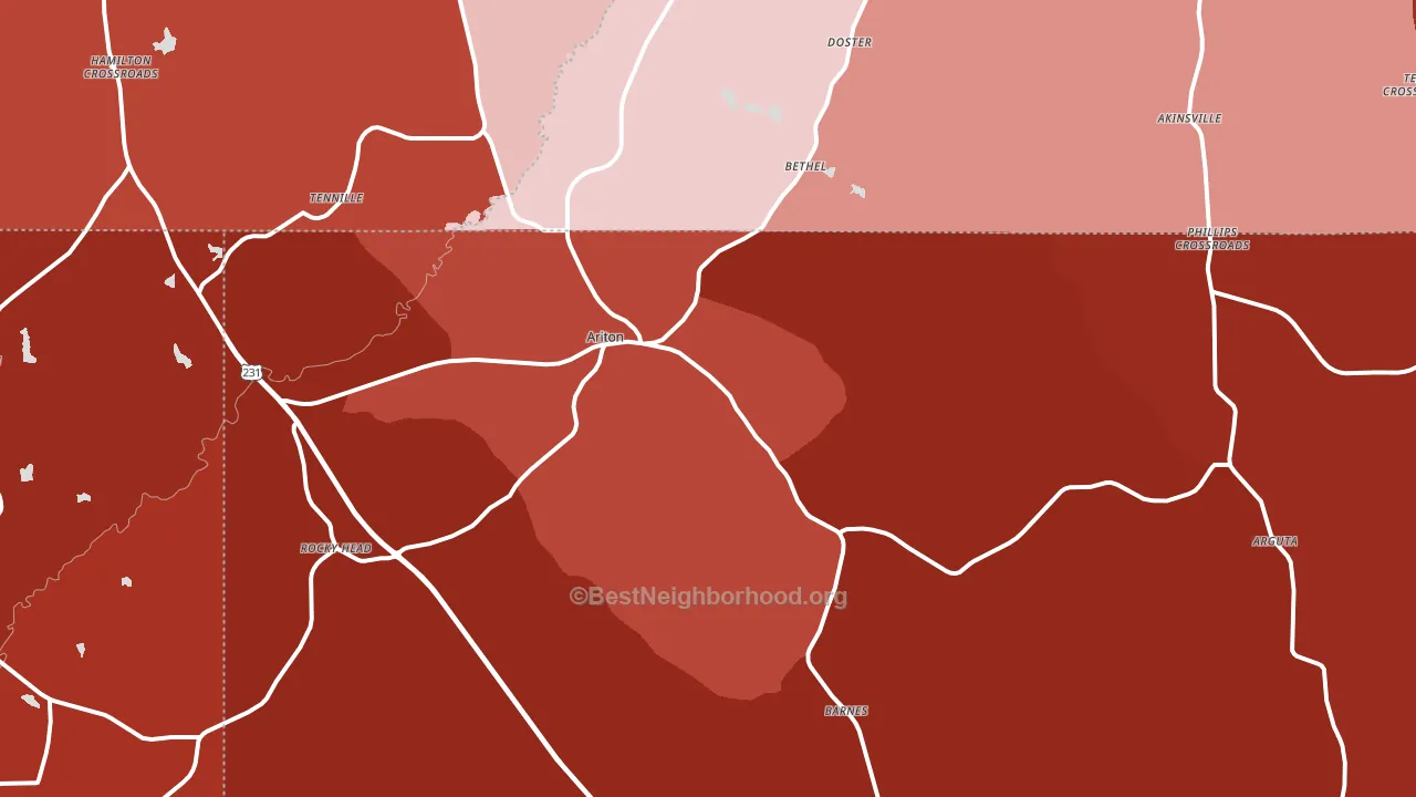 36311, AL block-group political-lean map