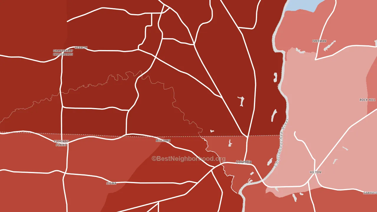 36319, AL block-group political-lean map