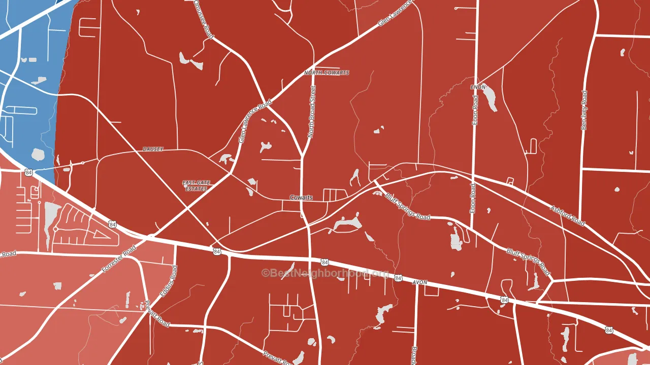 36321, AL block-group political-lean map