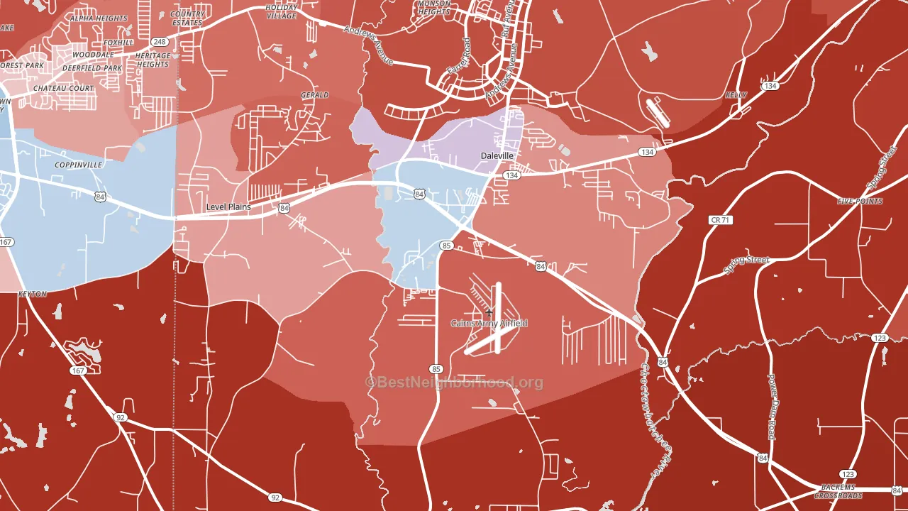 36322, AL block-group political-lean map
