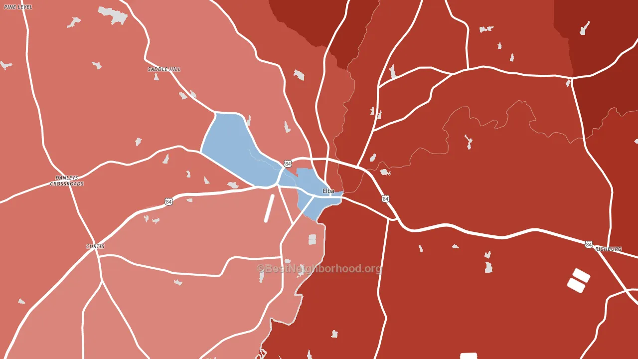 36323, AL block-group political-lean map