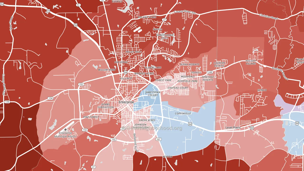 36330, AL block-group political-lean map