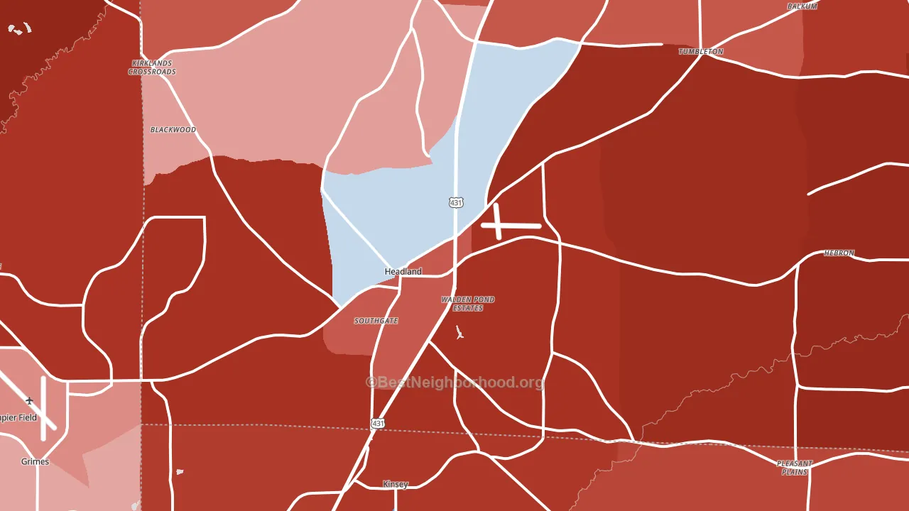 36345, AL block-group political-lean map
