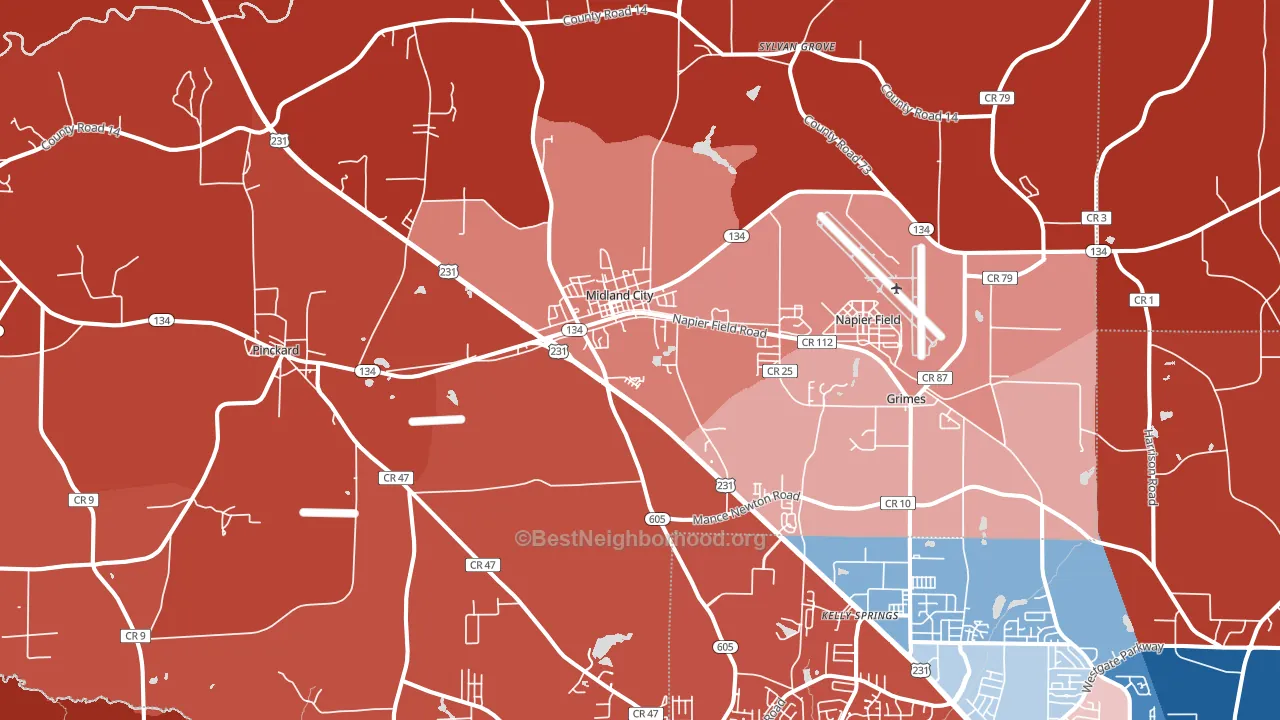 36350, AL block-group political-lean map