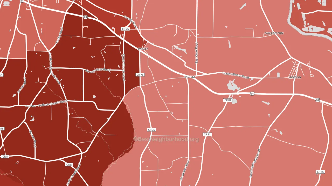 36370, AL block-group political-lean map