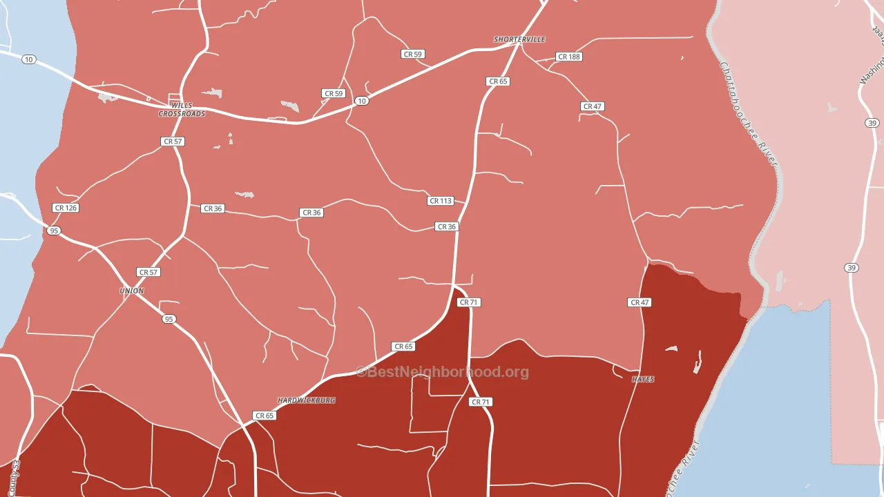 36373, AL block-group political-lean map