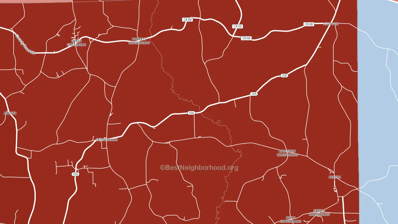 36374, AL block-group political-lean map