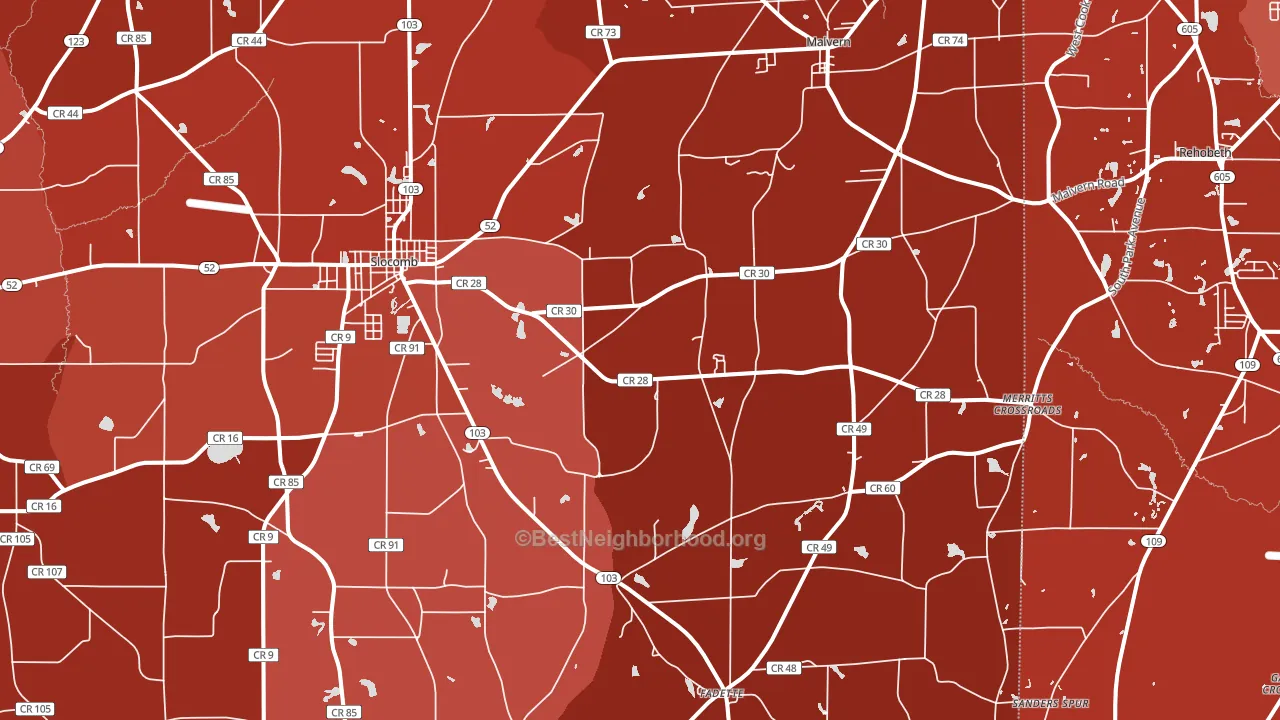36375, AL block-group political-lean map