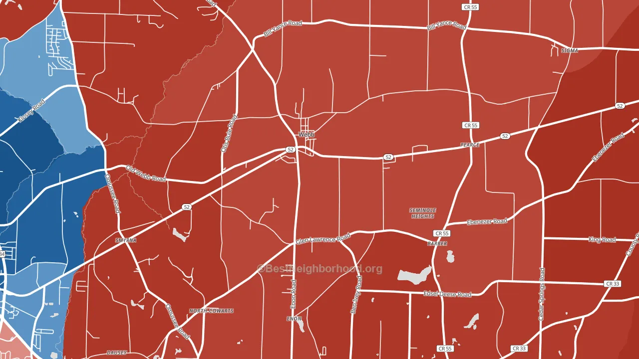 36376, AL block-group political-lean map