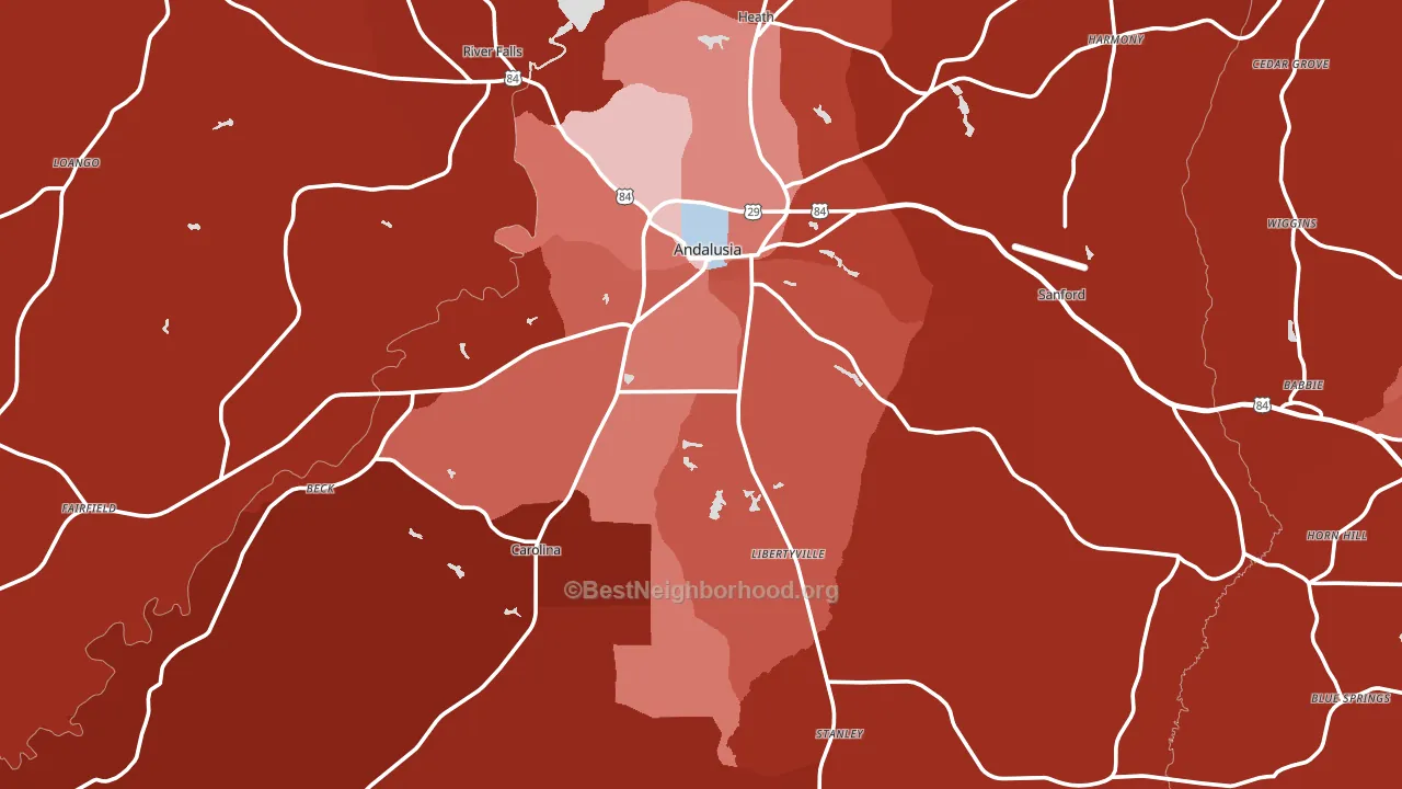 36420, AL block-group political-lean map
