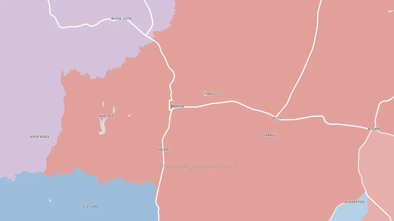 36425, AL block-group political-lean map