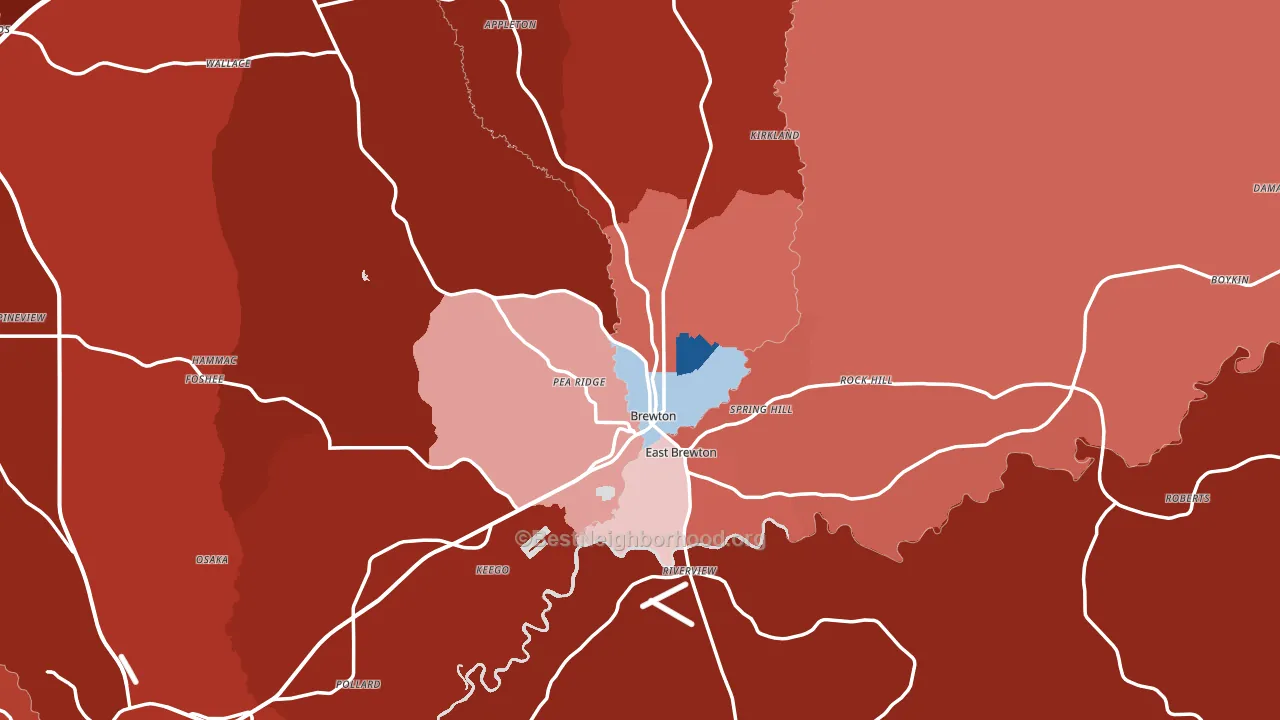 36426, AL block-group political-lean map